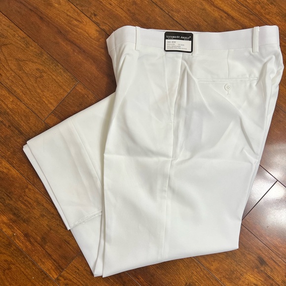 Men’s Vittorio St. Angelo🔹NWT🔹White Polyester Drees Pant 36s 30w - Picture 4 of 9